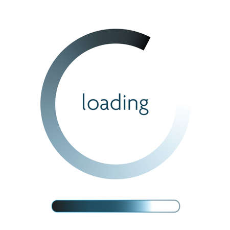 blue round progress indicator on website or mobile app vector illustration