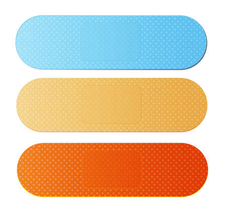 band aids in different colors vector illustrationのイラスト素材