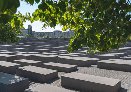 Berlin, Germany 2019-07-24: Memorial to the Murdered Jews of Europe, Holocaust Memorial, in Berlinのeditorial素材