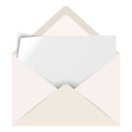 realistic envelope and piece of paper vector illustrationのイラスト素材