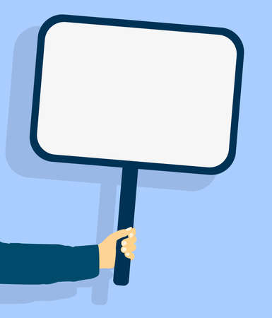 hand holding sign or placard vector illustrationのイラスト素材