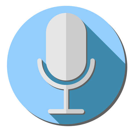 simple round recording microphone icon or symbol vector illustrationのイラスト素材