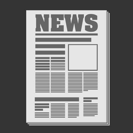 flat grey newspaper symbol or icon vector illustrationのイラスト素材