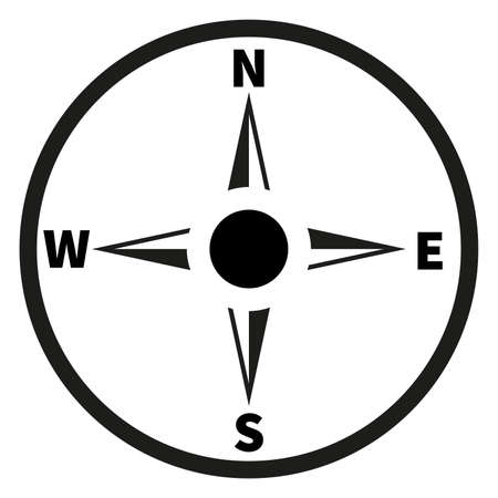 simple black and white compass windrose icon or symbol vector illustrationのイラスト素材