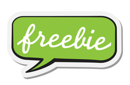 comic speech bubble sticker with word freebie vector illustrationのイラスト素材