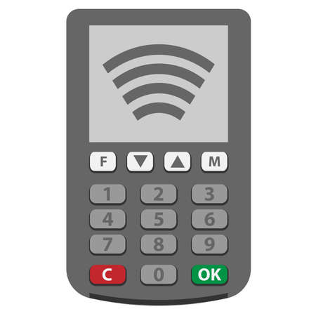 wireless payment or credit card POS terminal vector illustrationのイラスト素材