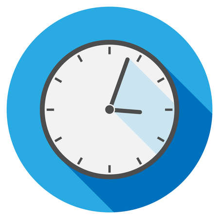 simple flat round clock icon or symbol vector illustrationのイラスト素材