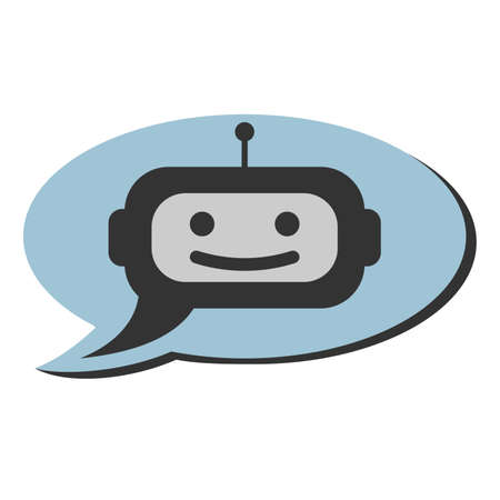 support bot or chat robot icon in speech bubble vector illustrationのイラスト素材