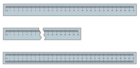 30 cm or 300 mm ruler set vector illustration