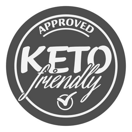 keto friendly sticker or label vector illustration for food suitable for ketogenic dietのイラスト素材