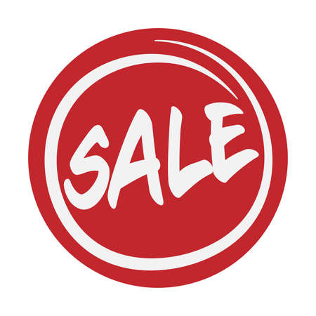 red round SALE badge or sticker vector illustration, marketing conceptのイラスト素材