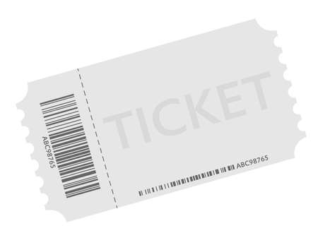 admission ticket with detatchable stub with barcode symbol vector illustrationのイラスト素材