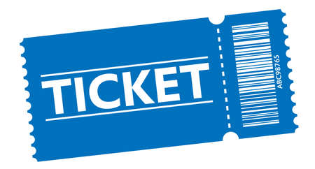 admission ticket with detatchable stub with barcode symbol vector illustrationのイラスト素材