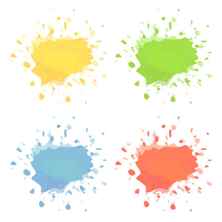 paint or ink splashes isolated on white vector illustrationのイラスト素材