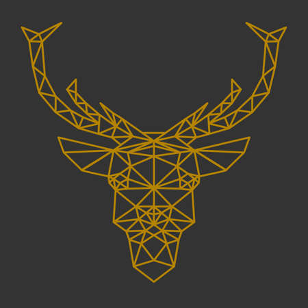 geometric reindeer or stag head front view vector illustrationのイラスト素材