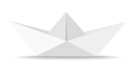 origami paper boat isolated on white background vector illustrationのイラスト素材