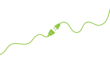 electric plug and outlet, pugging in or unplugging power cord vector illustrationのイラスト素材
