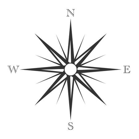 classic retro wind rose or compass icon isolated on white vector illustrationのイラスト素材