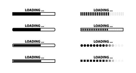 set of loading bars or progress bars vector illustrationのイラスト素材