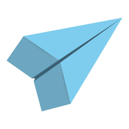 top view of paper airplane isolated on white vector illustrationのイラスト素材