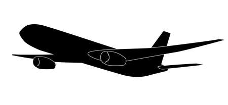 airplane symbol, large passenger jet pictogram vector illustrationのイラスト素材