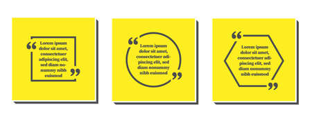 square social media or blog post quote templates with quotation marks, frames for quotes, vector illustrationのイラスト素材