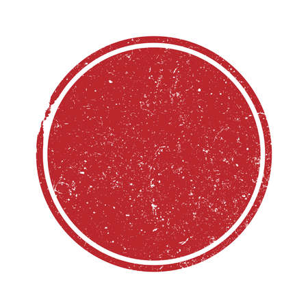 red round scratched rubber stamp, blank stamp with copy space, vector illustrationのイラスト素材