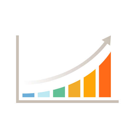 business chart or graph symbol, economic growth and success vector illustrationのイラスト素材