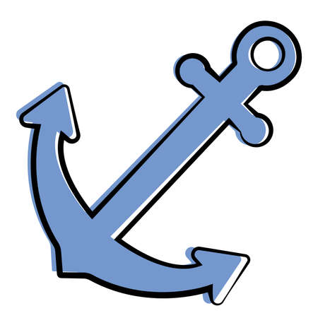 hand drawn anchor symbol isolated on white background, vector illustration