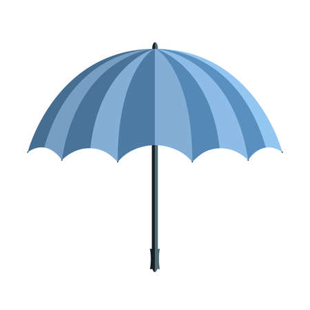 blue umbrella isolated on white background, vector illustrationのイラスト素材