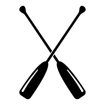 crossed oars or paddles isolated on white background, vector illustrationのイラスト素材
