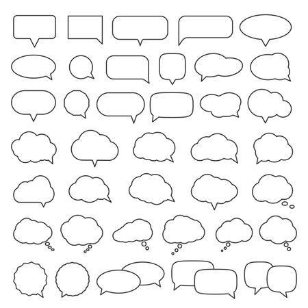 big collection of speech bubbles isolated on white background, vector illustrationのイラスト素材