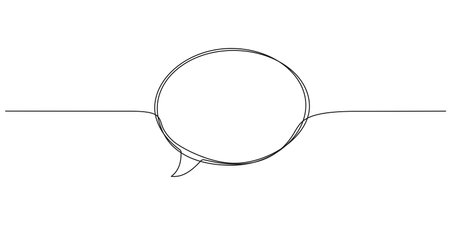 continuous single line drawing of an empty speech bubble, line art vector illustrationのイラスト素材
