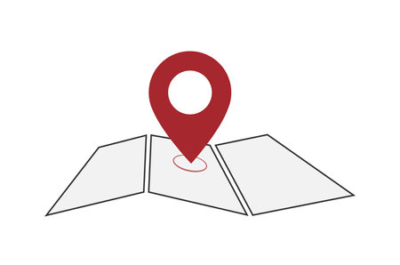 simple map symbol with location marker pin, vector illustrationのイラスト素材