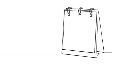 continuous single line drawing of tear-off calendar, line art vector illustrationのイラスト素材