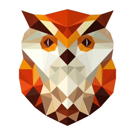 simple colorful owl illustration, flat designのイラスト素材