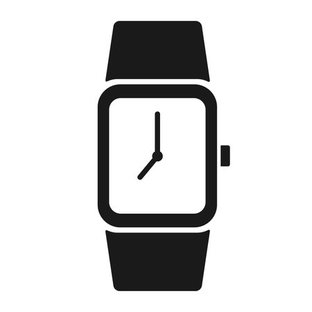 simple black wristwatch symbol, vector illustrationのイラスト素材