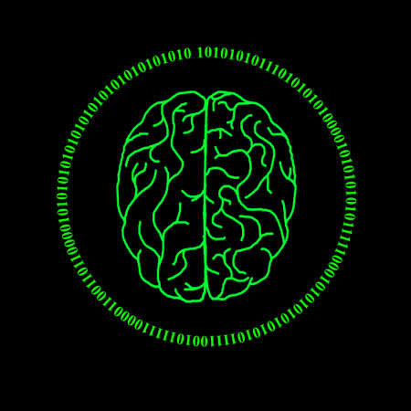 Human brain and internet technologyの写真素材