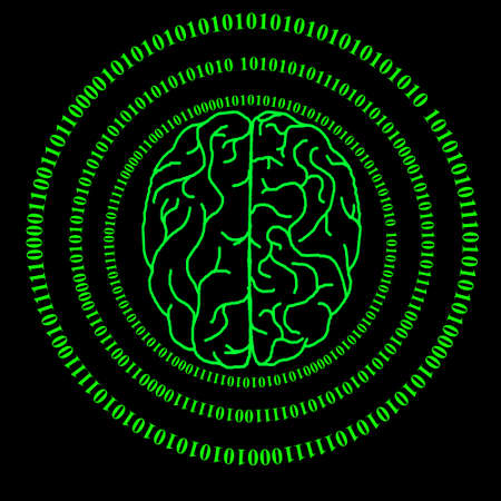 Human brain and internet technologyの写真素材