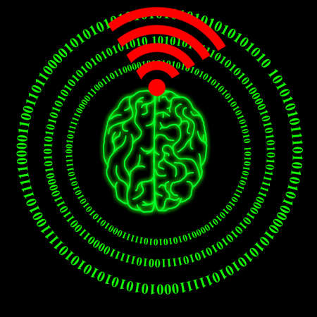 Human brain and internet technologyの写真素材