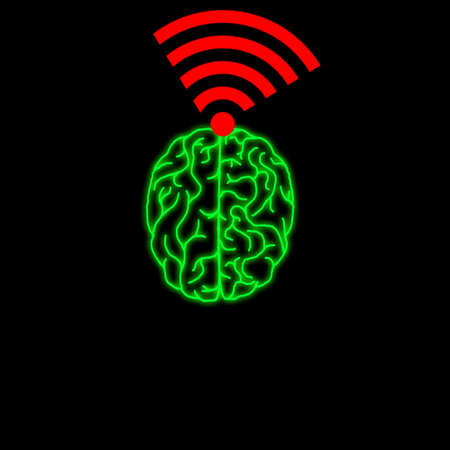 Human brain and internet technologyの写真素材