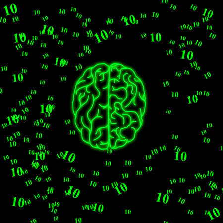 Human brain and internet technologyの写真素材