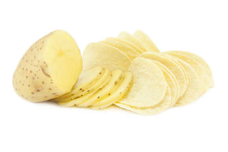 Potato process isolated on a white backgroundの写真素材