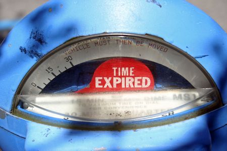 Parking Meter with red expired sign showingの写真素材