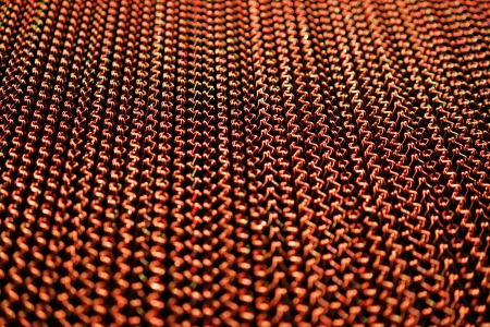 A metal curtain shot from a low angleの写真素材