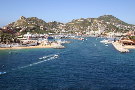A beautiful veiw of the port of Cabo San Lucas, Mexicoの写真素材