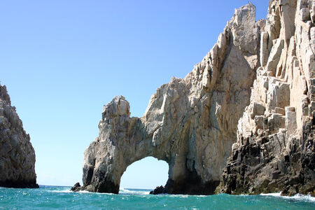 The rock formation called Los Arcos at Cabo San Lucas, Mexicoの写真素材