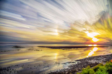 Lovely shot of sunset at the beach