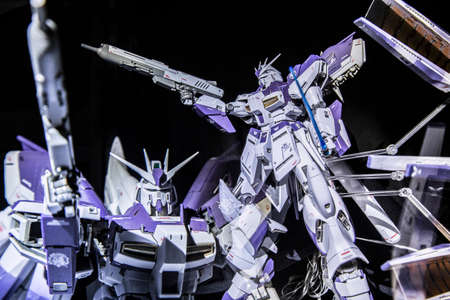 Collage of giant robots known as Gundam