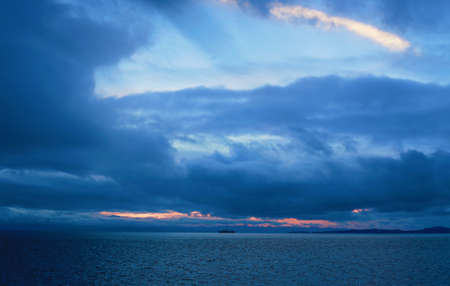 Cloudy day in the beach view background.の写真素材